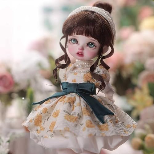 BJD Puppe 1/6 BJD Doll Kugelgelenk DIY Humanoide Handgemacht Puppen Voller Satz Mädchen Spielzeug mit Kleidung Schuhe Perücke Augen Make-up, Weihnachten Geschenk von YIMBFCA