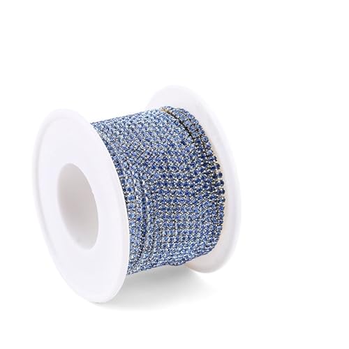 2mm 10 yards/rolle Strass Halskette Silber Basis Glas für Handwerk, Trimmen Strass Halskette für DIY Dekor Für nähen(Light blue) von YIMEIYA