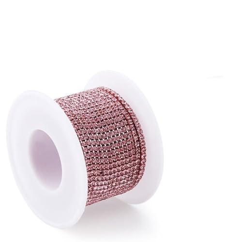 2mm 10 yards/rolle Strass Halskette Silber Basis Glas für Handwerk, Trimmen Strass Halskette für DIY Dekor Für nähen(Pink) von YIMEIYA