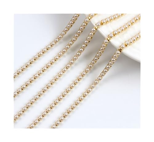 9,1 m, 2 mm Perlen-Regensteine, Krallenkette für Bastelband, Nähborten für DIY-Schmuck, handgefertigt zum Nähen von YIMEIYA