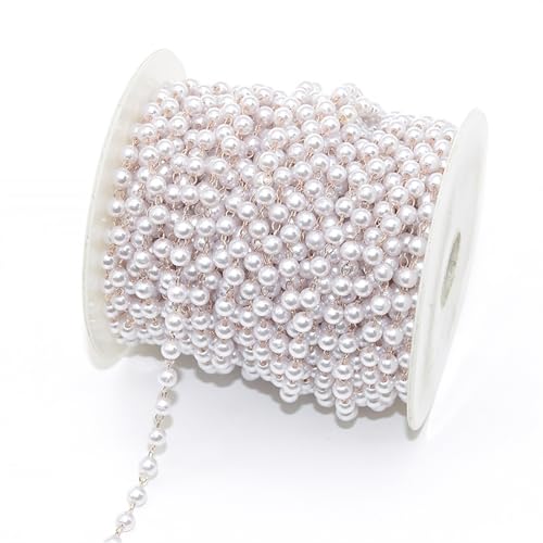 Perlenkette, Kupferimitat, 9,1 m, zum Basteln, für Halsketten, handgefertigte Schmuckherstellung zum Nähen (5,10 mm) von YIMEIYA