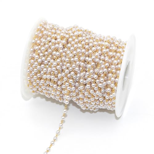 Perlenkette, Kupferimitat, 91 cm, zum Basteln, für Halsketten, handgefertigte Schmuckherstellung zum Nähen (3,10 mm) von YIMEIYA