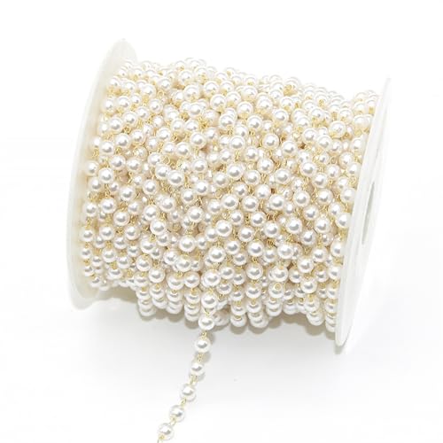 Perlenkette, Kupferimitat, 91 cm, zum Basteln, für Halsketten, handgefertigte Schmuckherstellung zum Nähen (4,10 mm) von YIMEIYA