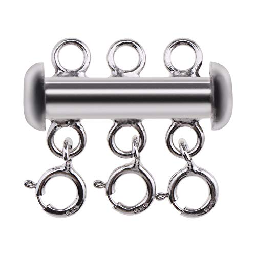 YINETTECH 3 Stränge, geschichtete Abstandshalter, Gleitrohrverschlüsse, Verbindungsstück mit 3 Federringverschlüssen, S925, Set, Schmuckherstellung, Armbänder, Halsketten, platiniert von YINETTECH