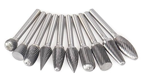 1/10 stücke Kopf Hartmetall Dreh Grat datei Werkzeug Punkt Die Grinder Schleif Werkzeuge Bohrer Fräsen Carving Bit Werkzeuge(10PCS(A12-N12)) von YINGDLEB