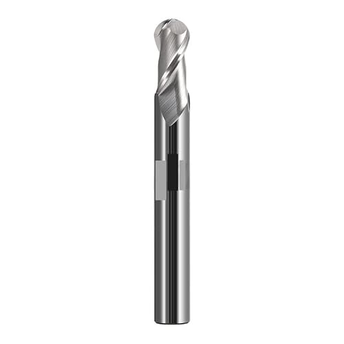 1 Stück HRC55-Grad-Aluminium-Kugelschneider 2-Kanten-Hartmetall-Kugelkopffräser Spezieller Wolframstahl-Kugelschneider for Aluminiumfräsen(R6X12DX75L) von YINGDLEB