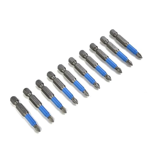 10 Stück praktische Schraubendreher-Bits, 10 Stück Legierungsstahl-Ausrüstung, magnetische Steckschlüssel PH1/PH2/PH3/PZ1/PZ2/PZ3, Einzelkopf(PZ3) von YINGDLEB