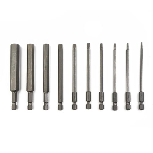 10-teiliges Sechskantschlüssel-Bohrer-Set, 1/4 Zoll Sechskantschaft, Schraubendreher-Sockel, metrische magnetische Schraubendreher-Bits, Schraubendreher-Handwerkzeug von YINGDLEB