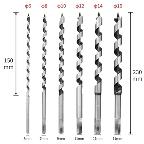 1PCS Hex Schaft HCS Bohrer 230mm 6-25mm Holz Bohren Werkzeuge Zentrale Feste Lange Holzbearbeitung zentrum Auger Stanzen Allgemeine Gebäude(14mm) von YINGDLEB