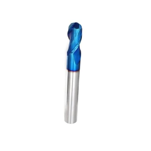 1pc Wolfram Stahl Ball Cutter HRC65 Hartmetall CNC Cutter R Typ Kugelkopf Blau 2-Kanten-Fräser Schaftfräser R1R2(R6X12DX75L-2T) von YINGDLEB