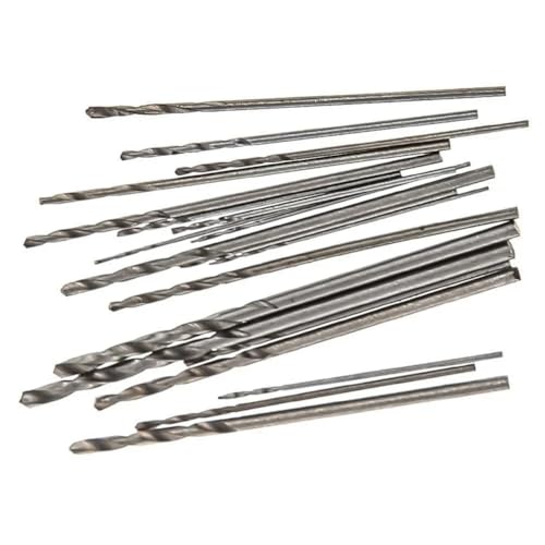 20 Stück 0,3–1,6 mm Mini-HSS-Bohrer-Set, Schnellarbeitsstahl-Spiralbohrer, Ausdreher-Bit for Metall, Holz, Aluminium, Bohrwerkzeuge von YINGDLEB