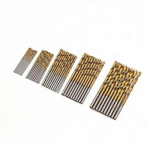 50-teiliges Bohrerset mit Titanbeschichtung, HSS-Schnellarbeitsstahl, Werkzeugset, Multifunktions-Metallbohrer, Elektrowerkzeuge, 1/1,5/2/2,5/3 mm(50PCS J) von YINGDLEB