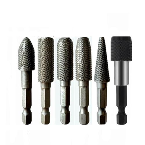 6/5/1 stücke Hex Schaft Dreh Stahl Datei Holz Bohrer Bits Grate Metall Schleifen Rillen Schleifen Gravur Fräsen polnischen Werkzeug Verlängerung Stange(6Pcs Set) von YINGDLEB