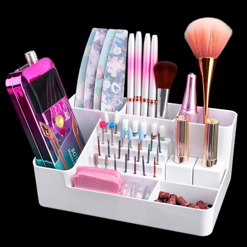 YINGJEE Nagelbohrerhalter & 28 Löcher Nagelbohrer Halter, Transparente Acryl-Nagelbohrmaschine Aufbewahrungsbox, Professionelle Nagelbohrer-Organizer-Tasche für Maniküre-Werkzeuge, Weiß YINGJEE Nagelbohrerhalter & 28 Löcher Nagelbohrer Halter, Transparente Acryl-Nagelbohrmaschine Aufbewahrungsbox, Professionelle Nagelbohrer-Organizer-Tasche für Maniküre-Werkzeuge, Weiß von YINGJEE