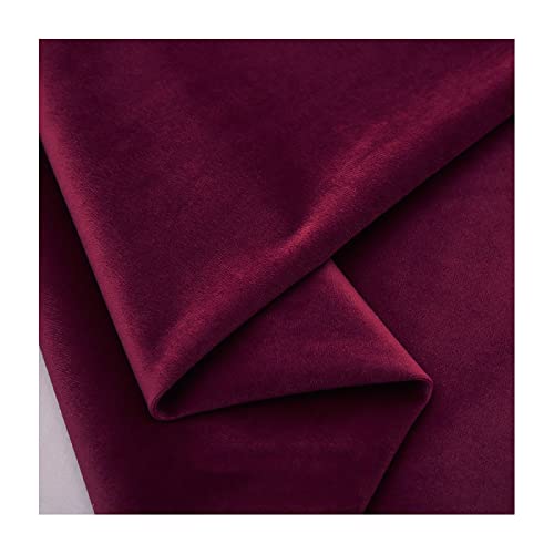 Samtstoff Baumwollsamtmaterial Polsterstoff Heimtextilien Hintergrundtuch Meterware - 146cm Breit Rote Serie(Color:Burgund) von YINGJI