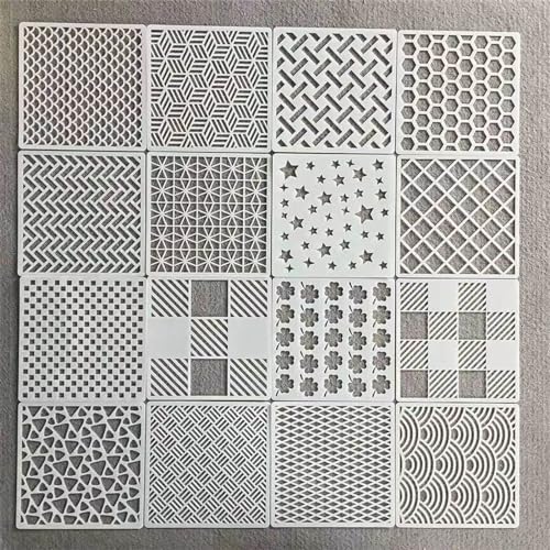 16Pcs Journal Schablonen Set Geometrische Zeichnen Malen Schablonen Malschablonen Für Die Scrabooking Kartenherstellung DIY Wandbodendekoration von YINGLUOEU