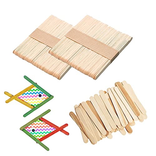 YINVA 100 Stücke Eisstiele Aus Holz, Natur Holzstäbchen, Popsicle Eisstange, Holzspatel Stiele, 93 X 10 X 2mm DIY Handwerk Bastelarbeiten von YINVA