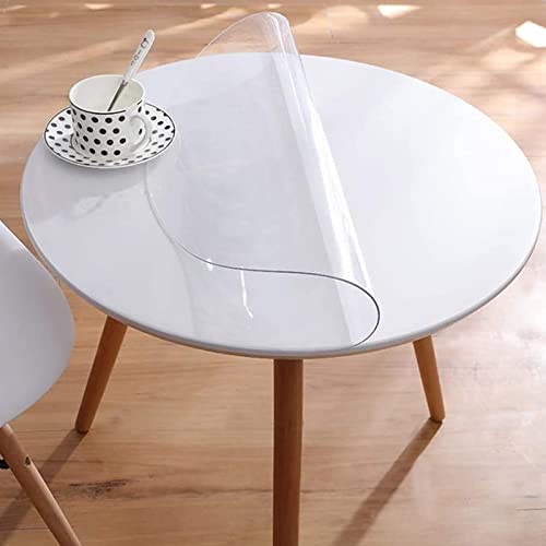 Transparent Tischfolie Tischdecke Round PVC Tischschutz Folie Durchsichtig 2mm Plastik Tischdecken Wasserdicht Tischschutzfolie Abwaschbar Glasklar Schutzfolie ( Color : Clear , Size : 100cm/39.4in ) von YIQIFLY