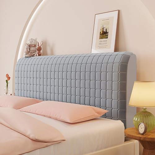 YIQIYOU Bett Kopfteil Bezug/üBerzug, Bettkopfteil Weicher Strecken Samtstoff Staubdicht, RüCkenschutz All-Inclusive Slipcover, Bettkopfteil Hussen Schwarz (Color : Dark Gray, Size : 200CM) von YIQIYOU