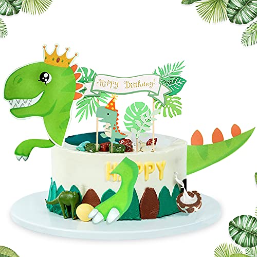 Kuchendeckel Dinosaurier, Dinosaurier Kuchenaufsatz, Dinosaurier Cupcake Topper, Dino Tortendeko, Dinosaurier Deko kuchen, Kinder JungeTortendeko, Für Kinder Junge Mädchen von YISKY