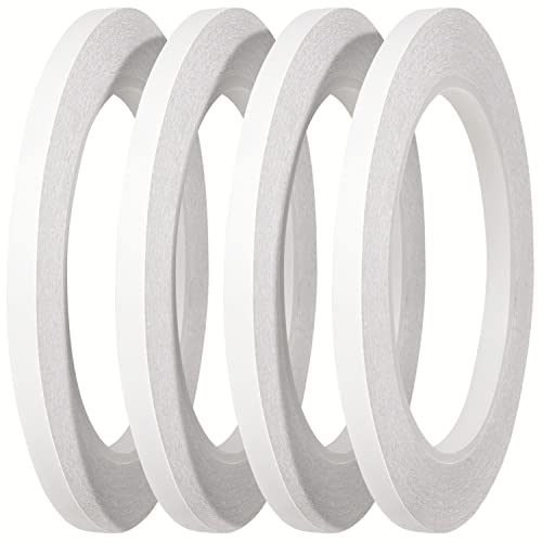 YISUMEI 4 Rolls Doppelseitiges Klebeband Dünn Selbstklebeband zum Nähen, Basteln, 6mm x 25 Meter pro Rollen von YISUMEI