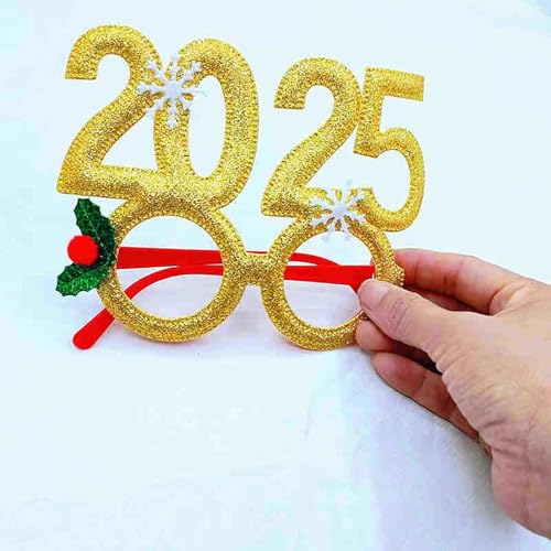 YITCBRTS 2025 Weihnachtsbrillenhersteller, Party, Erwachsene, Kinder, Geschenk, Party, Requisiten, Neujahrsbrille, Gelb von YITCBRTS