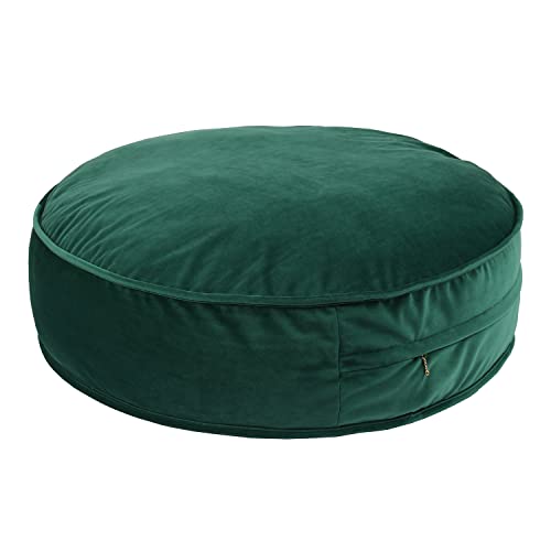 YIUOR Samt-Pouf, Bodenkissen, weiches, rundes Wurfkissen, Spielzimmer, Sitzmatratze, Sitzsack, Stuhl für Leseecke (65 cm, Grün) von YIUOR