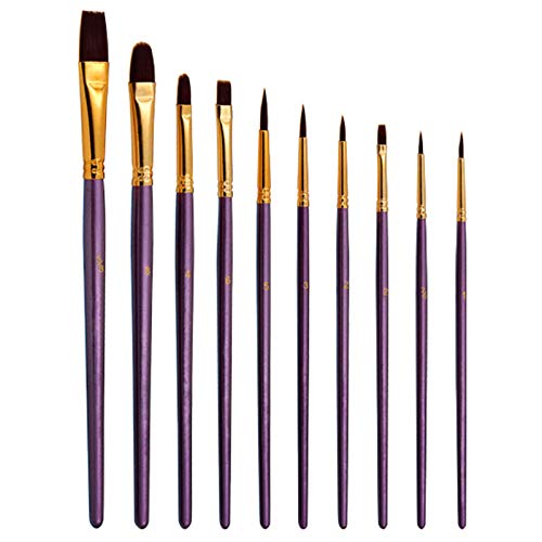 YIWEOG 10pcs Paint Brushes Set Kit Artist Paintbrush Mehrere Medien Pinsel mit Nylonhaar für Künstler Acryl Aquarell Aquarell Gouache Ölgemälde für große Kunst Zeichenzubehör von YIWEOG