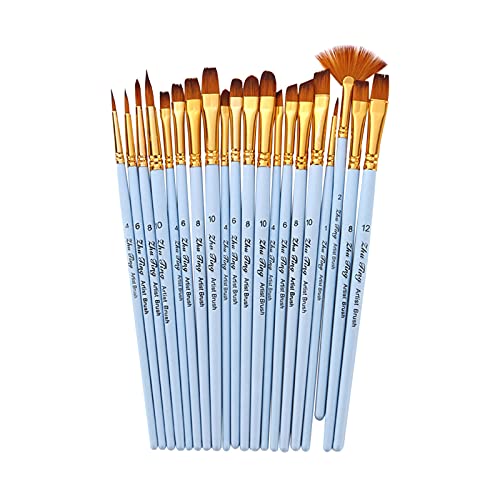 YIWEOG 20pcs Draw Paint Brushes Set Kit Künstlerpinsel Mehrere Medien Pinsel mit Nylonhaar für Künstler Acryl Aquarell Aquarell Gouache Öl Schminken für Großartige Kunstzeichnung Zubehör für von YIWEOG