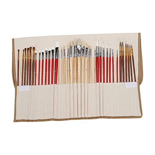 YIWEOG 38pcs Pinsel Set PaintBrushes Starter Kit Enthält Taklon/Borsten/Pferdehaarbürsten für Acryl-Öl-Aquarell-Gouachen, die Künstlerbedarf liefern von YIWEOG