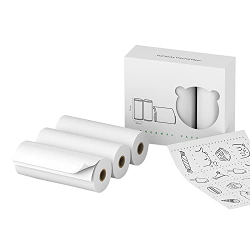 YIWEOG 77 x 30 mm selbstklebender Thermopapieraufkleber BPA-frei bedruckbare klebrige Papierrolle Wasserdicht Ölfest Reibungssicher für A9 / A9s / A9 Pro / A9 Max / A9s Max von YIWEOG