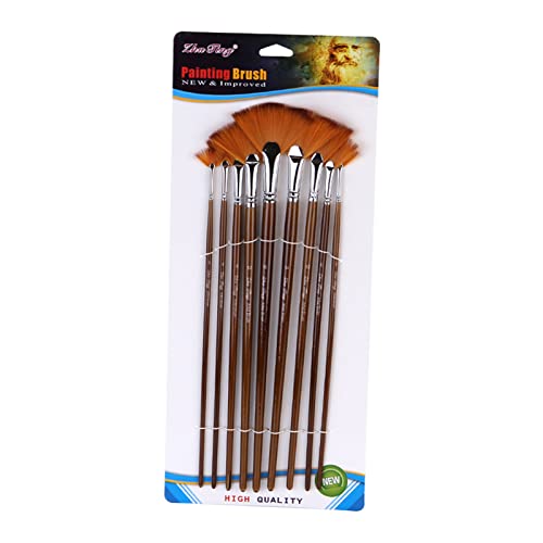 YIWEOG 9 STÜCKE Fan Pinsel Set Weichen Nylon Haar Pinsel für Aquarell Öl Acryl Gouache Malerei Kunst Zeichnung Pinsel Liefert von YIWEOG