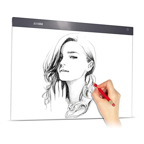 YIWEOG A2 Große ultradünne LED Light Pad Box Malerei Tracing Panel Copyboard Stufenlos einstellbare Helligkeit USB Powered für Cartoon Tattoo Tracing Bleistiftzeichnung von YIWEOG