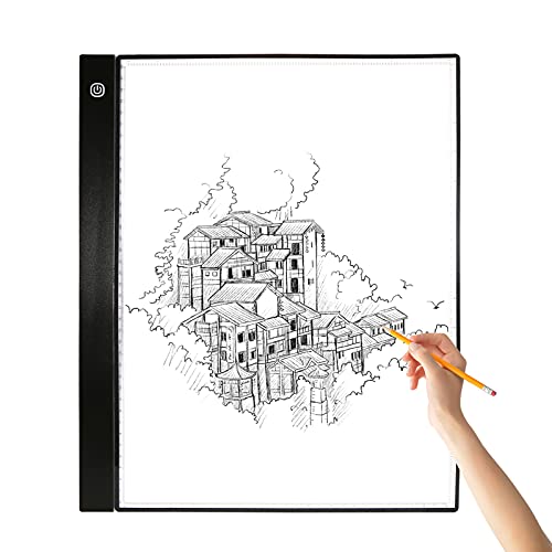 YIWEOG A3 LED Tracing Light Box Pad Grafiktablett 4 mm ultradünnes Zeichenbrett Copyboard 3 Ebenen Dimmen mit separaten Skalenplattenclips USB-Kabel für Künstleranimation Entwerfen von von YIWEOG