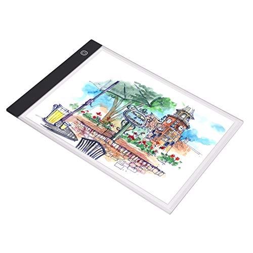 YIWEOG A4 LED-Lichtpad-Tracer 3 mm ultradünnes Zeichenbrett Copyboard Stepless Dimming USB Powered for Artist Animation Designing Sketching Kalligraphie Diamond Painting Supplies von YIWEOG