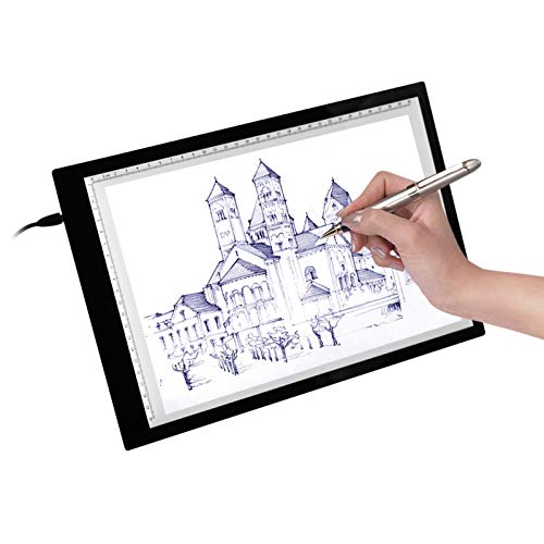 YIWEOG A4 LED Light Box Tracer mit Skala Ultradünne USB Powered Tracing Light Pad Board für Künstler Kinder Zeichnung Skizzieren Animation X-ray Viewing von YIWEOG