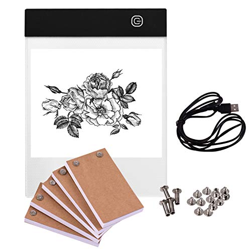 YIWEOG Tragbares Flipbook-Kit mit Light Pad Tablet LED-Lichtbox 3-stufige Helligkeitsregelung 300 Blatt Flipbook-Papier mit Bindeschrauben zum Nachzeichnen und Zeichnen von YIWEOG