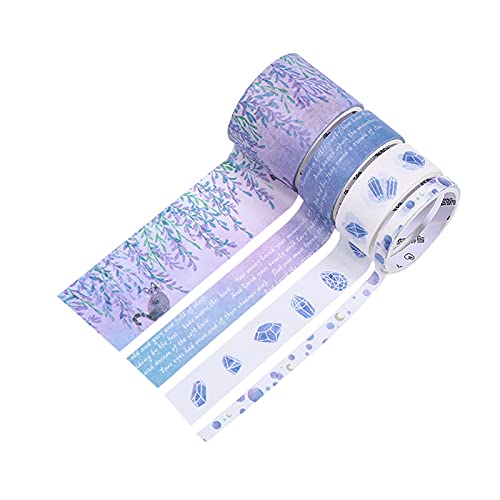 YIWEOG Washi Tape Set 4 Rollen 30mm 15mm 5mm breit dekorativ bunt Masking Tape Klebeband Aufkleber Kunsthandwerk Geschenk für DIY Dekor Craft Scrapbooking Journal Tagebuch Foto Geschenkbox von YIWEOG