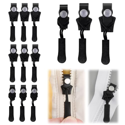 Reißverschluss Zipper Ersatz, 12 Stück Universell Reißverschluss Reparatur Set, Abnehmbares Ersatz Zipper für Reißverschluss, Reißverschluss-Zipper Set, Reißverschluss Fix Kit für Jacke/Mantel/Rucksac von YIXINHE