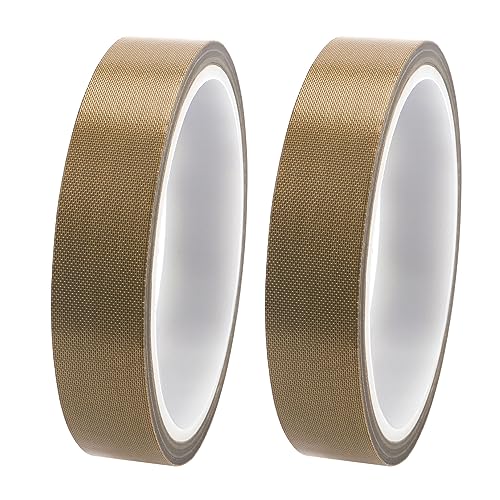 YIXISI 2 Stücke PTFE Fabric Tape, Hochtemperaturband, PTFE Glasgewebeband, PTFE Glasklebeband, High Temp Klebeband, PTFE Klebeband, für Vakuumiergerät, Handversiegelung (19mm x 10m) von YIXISI