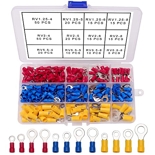 YIXISI 245 Stücke Ring Kabelschuhe Set, Quetschverbinder Set, Crimpverbinder, Isolierte Elektrische Steckverbinder Klemme von YIXISI