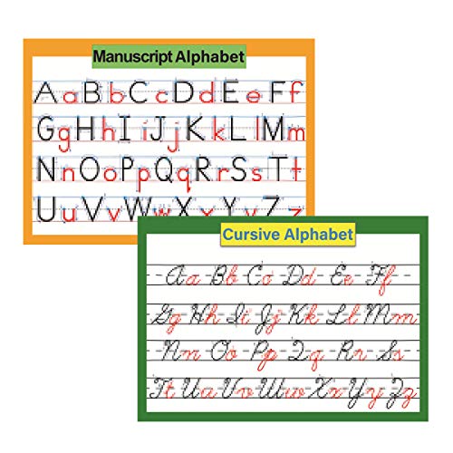 ABC Alphabet Cursive & Manuscript Writing Poster für Kinder | Schule Klassenzimmer Dekorationen Organisation Display Wand lernen Poster, laminiert-16 "x 23,6" von YIYEE