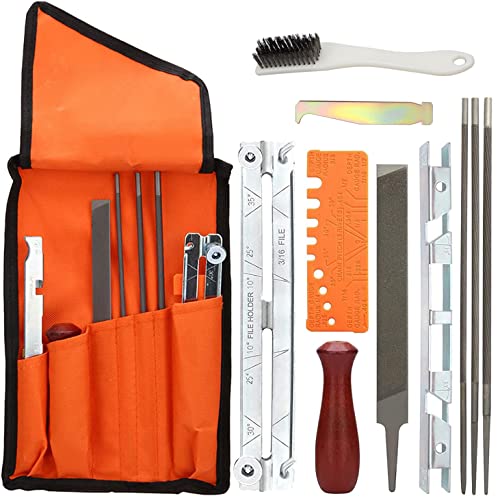 Kettensägen Schärffeilen Kit Sägeketten Feilen Chainsaw Sharpening Files Kit Universal Chainsaw File Set File Kit for Sharpening Saw Chains 11 Pieces von YIYICO