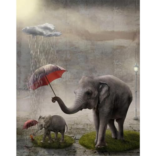 YIYUE 5D Diamond Painting Kits Bilder für Erwachsene, Elefant DIY Diamant Malerei Painting Bilder Set, Diamond Art Full Runder Malen Nach Zahlen Erwachsene Set (35x45cm), Nr. 1 von YIYUE