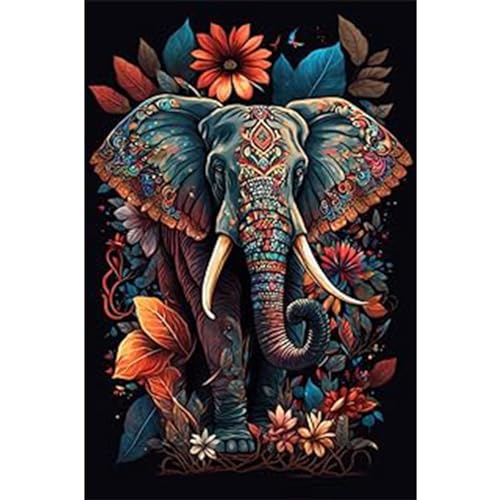 YIYUE 5D Diamond Painting Kits Bilder für Erwachsene, Elefant DIY Diamant Malerei Painting Bilder Set, Diamond Art Full Runder Malen Nach Zahlen Erwachsene Set (35x45cm), Nr. 4 von YIYUE