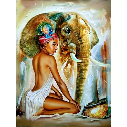 YIYUE 5D Diamond Painting Kits Bilder für Erwachsene, Elefant DIY Diamant Malerei Painting Bilder Set, Diamond Art Full Runder Malen Nach Zahlen Erwachsene Set (35x45cm), Nr. 6 von YIYUE