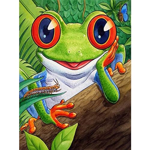 YIYUE 5D Diamond Painting Kits Bilder für Erwachsene, Frosch DIY Diamant Malerei Painting Bilder Set, Diamond Art Full Runder Malen Nach Zahlen Erwachsene Set (35x45cm), Nr. 1 von YIYUE