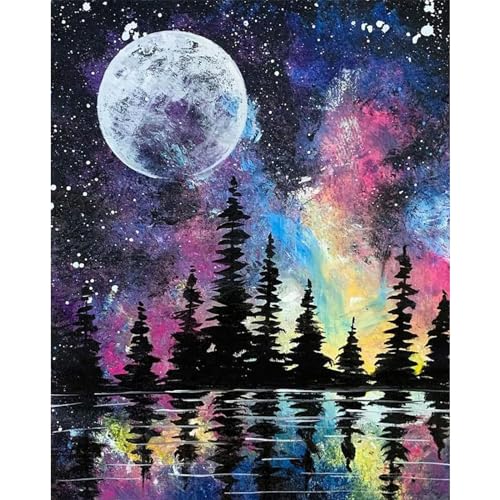 YIYUE 5D Diamond Painting Kits Bilder für Erwachsene, Mond DIY Diamant Malerei Painting Bilder Set, Diamond Art Full Runder Malen Nach Zahlen Erwachsene Set (35x45cm), Nr. 9 von YIYUE