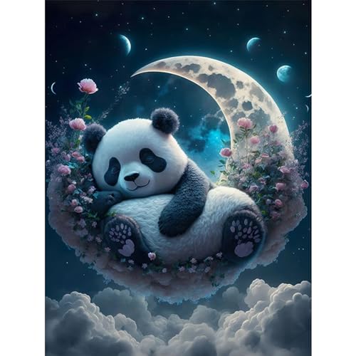 YIYUE 5D Diamond Painting Kits Bilder für Erwachsene, Panda DIY Diamant Malerei Painting Bilder Set, Diamond Art Full Runder Malen Nach Zahlen Erwachsene Set (35x45cm), Nr. 2 von YIYUE