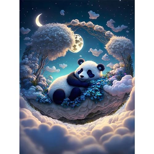 YIYUE 5D Diamond Painting Kits Bilder für Erwachsene, Panda DIY Diamant Malerei Painting Bilder Set, Diamond Art Full Runder Malen Nach Zahlen Erwachsene Set (35x45cm), Nr. 3 von YIYUE